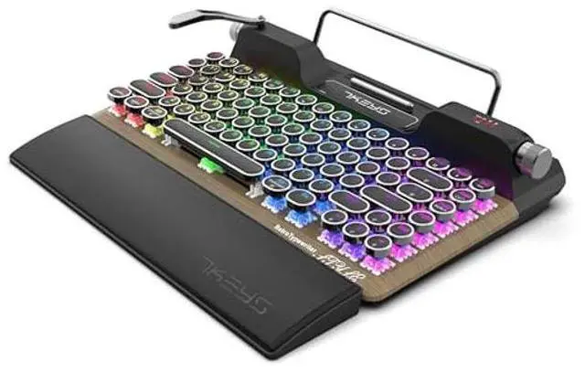 Main image of 7KEYS Retro Typewriter Mechanical Gaming Keyboard, Vintage Style Computer Keyboard with Round Keycaps, Wireless Bluetooth5.0 and Wired/2.4G, True RGB Backlight, Compatible with PC/Laptop/Tablet/Phone
