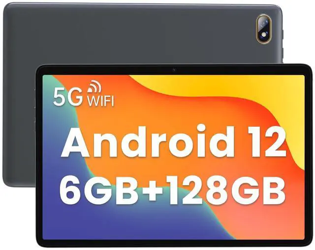 Main image of Android 12 Tablet,10.1 Inch Gaming Tablet,6GB RAM+128GB ROM+1TB Expand,2.0Ghz MTK8183 Octa-Core Processor,Long Lasting Battery,5MP Dual Camera,2.4/5G Dual Band WiFi+Bluetooth 5.0+Type-C(Gray)