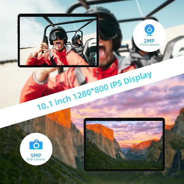 Alt view image 2 of 5 - Android 12 Tablet,10.1 Inch Gaming Tablet,6GB RAM+128GB ROM+1TB Expand,2.0Ghz MTK8183 Octa-Core Processor,Long Lasting Battery,5MP Dual Camera,2.4/5G Dual Band WiFi+Bluetooth 5.0+Type-C(Gray)