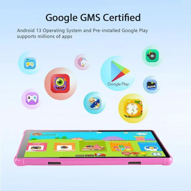 Alt view image 2 of 5 - Wainyok Kids Tablet, 6GB + 64GB, 1TB Expandable, Octa-Core, Dual Camera, 10.1 Inch 1280x800 IPS Screen Toodler Tablet, 5000mAh Battery, Educational Games Parental Control, Android Tab for Kids