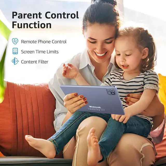 Alt view image 5 of 5 - Wainyok Kids Tablet, 6GB + 64GB, 1TB Expandable, Octa-Core, Dual Camera, 10.1 Inch 1280x800 IPS Screen Toodler Tablet, 5000mAh Battery, Educational Games Parental Control, Android Tab for Kids
