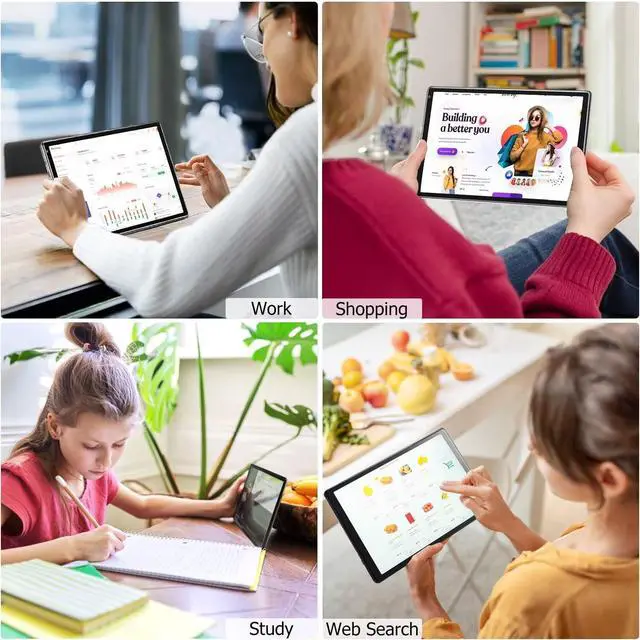 Alt view image 4 of 5 - Wainyok Kids Tablet, 6GB + 64GB, 1TB Expandable, Octa-Core, Dual Camera, 10.1 Inch 1280x800 IPS Screen Toodler Tablet, 5000mAh Battery, Educational Games Parental Control, Android Tab for Kids