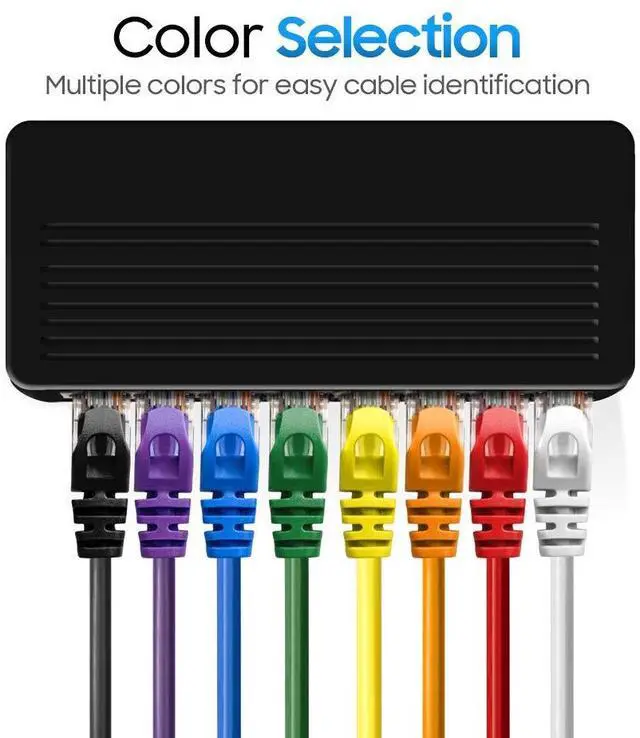 Alt view image 3 of 5 - Cmple 5 Pack Cat6 Ethernet Cable, High Speed Cat6 Internet Network Cable, Ethernet Patch Cables, Computer LAN Cable with Snagless RJ45 Connectors - 15 Feet Yellow (Pack of 5)