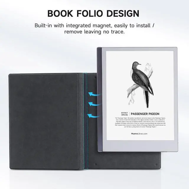 Alt view image 4 of 5 - Ayotu Magnetic Folio Case for Remarkable 2 Paper Tablet 10.3" 2020 Released - Program Templates & Replacement Marker Stylus Pen Tips, Skin Feeling Grey