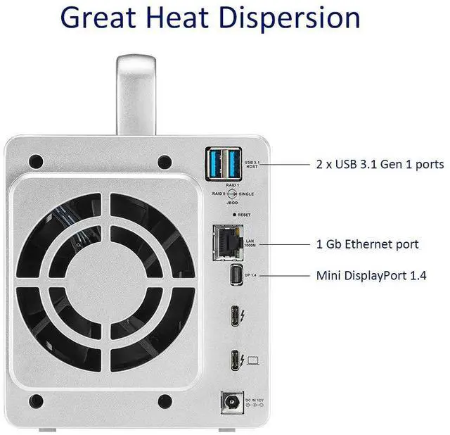 Alt view image 2 of 5 - TERRAMASTER TD2 Thunderbolt 3 Plus 7-in-1 Thunderbolt 3 Dock with RAID Storage External Hard Drive Enclosure (Diskless)