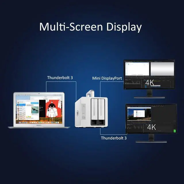 Alt view image 4 of 5 - TERRAMASTER TD2 Thunderbolt 3 Plus 7-in-1 Thunderbolt 3 Dock with RAID Storage External Hard Drive Enclosure (Diskless)