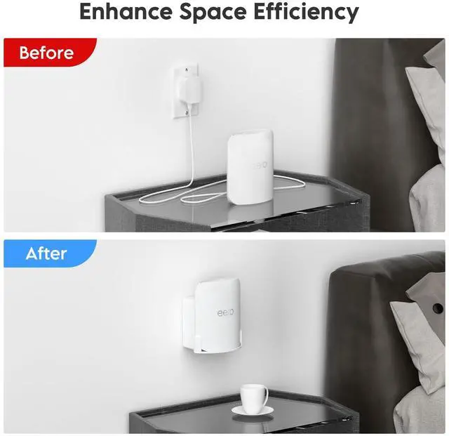 Alt view image 5 of 5 - Wall Mount for eero Pro 7 Tri-band Mesh Wi-Fi 7 Router  Space-Saving Holder with Cable Management, Easy to Install Includes Screws, Compatible Only with eero Pro 7 for Wall & Outlet Mounting (3 Pack)