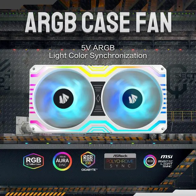 Alt view image 4 of 4 - ASIAHORSE Matrix-White 48 Addressable RGB LEDs 240MM All-in-One Square Frame Integrated Fan with MB Sync/Analog Controller, Integrated PWM Control Fan for Computer Case and Liquid Cooling System