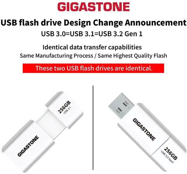 Alt view image 2 of 5 - GIGASTONE 256GB Flash Drive, Z60 USB 3.2 Gen 1, 120MB/s Ultra Fast, Retractable Capless Slider Design, Data Storage, Backup for PC/Mac/TV/Car Audio, USB 2.0/3.0/3.1 Compatible