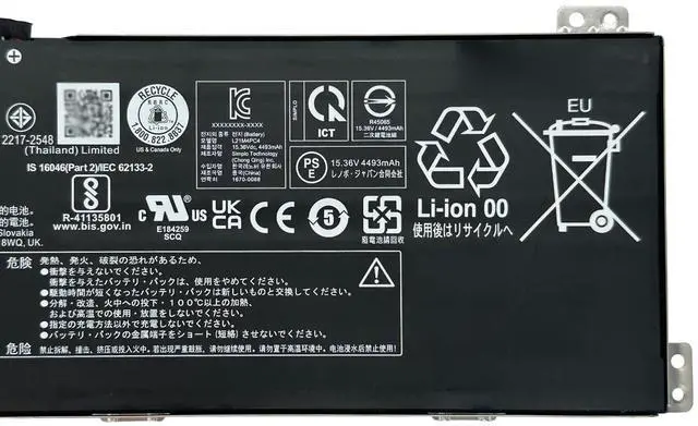 Alt view image 3 of 5 - EPYOBW L21M4PC4 Laptop Battery 71Wh 4623mAh 4-Cell 15.36V Compatible with Lenovo IdeaPad Gaming 3-16IAH7 82SA / 3-16ARH7 82SC Series Notebook L21L4PC1 SB11F36368 5B11F36373 SB11F36374 5B11F36376