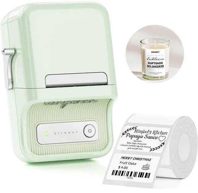 Main image of NIIMBOT B21 Label Printer,Bluetooth Thermal Label Maker,Ideal for Home Organization,Business,Ofice,50x30mm Labels,230Pcs(Mint Green)