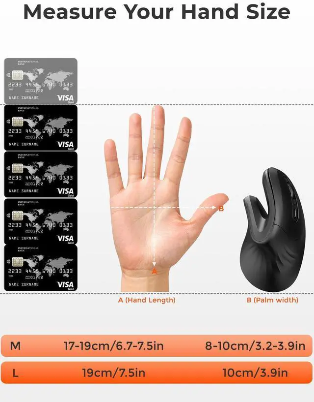 Alt view image 5 of 5 - DAREU Ergonomic Vertical Wireless Mouse, 2.4G Optical Vertical Mouse with Ergo Design for Comfort and Reduced Wrist Strain,3 Adjustable DPI Levels with 6 Buttons, Computer Mice for Laptop, Desktop PC