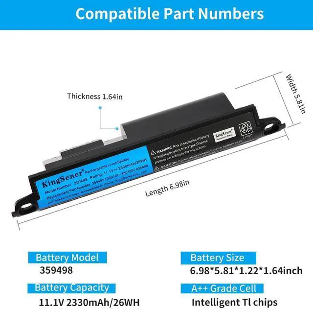 Alt view image 3 of 5 - KingSener 359498 Battery 330107A 359495 330105 330105A for Bose SoundLink III 330107 Bose soundlink Mobile Speaker II 404600-11.1V 2330mAh