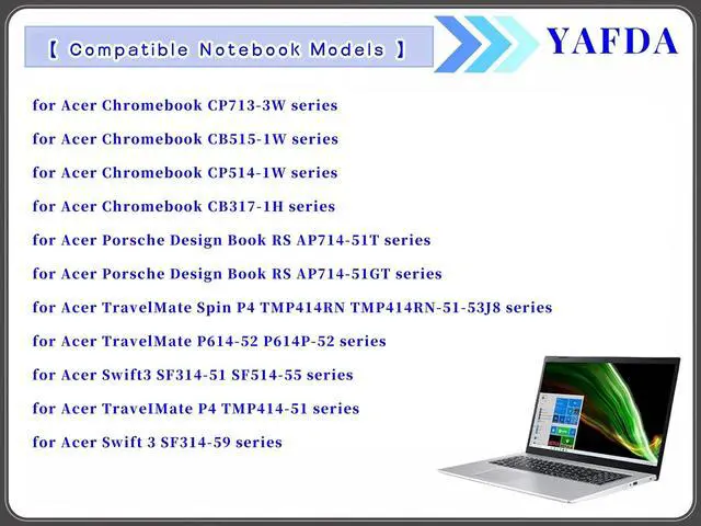 Alt view image 5 of 5 - Yafda AP19B8M New Laptop Battery Replacement for Acer Swift 3 SF314-59 SF314-59-78Z8 SF314-59-56F2 TravelMate P4 TMP414-51 TMP414-51-54HA Porsche Design Book RS AP714-51GT-75VS Series