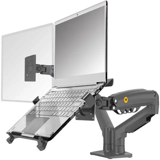 Main image of NB North Bayou Laptop Mount with Adjustable Tray for 10-17Notebook, Full Motion Arm with VESA Plate for 17-30Monitor,Clamp-on Grommet Mounting F160-FP (Black)