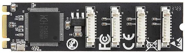 Alt view image 2 of 5 - IOCrest 4 Port RS-232 DB9 Serial M.2 B+M Key Controller Card SY-PEX15072 (PCIe x1, Linux Compatible)