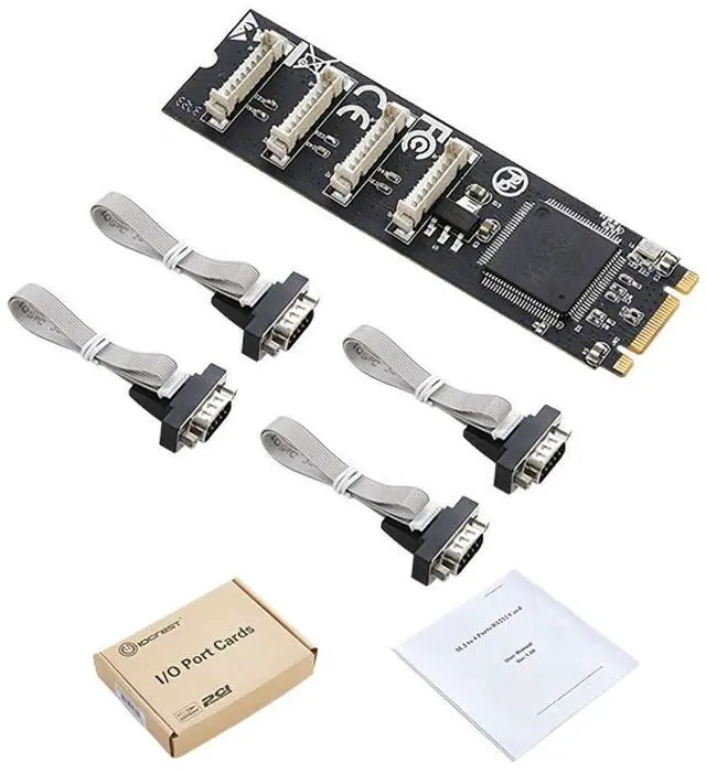 Alt view image 5 of 5 - IOCrest 4 Port RS-232 DB9 Serial M.2 B+M Key Controller Card SY-PEX15072 (PCIe x1, Linux Compatible)