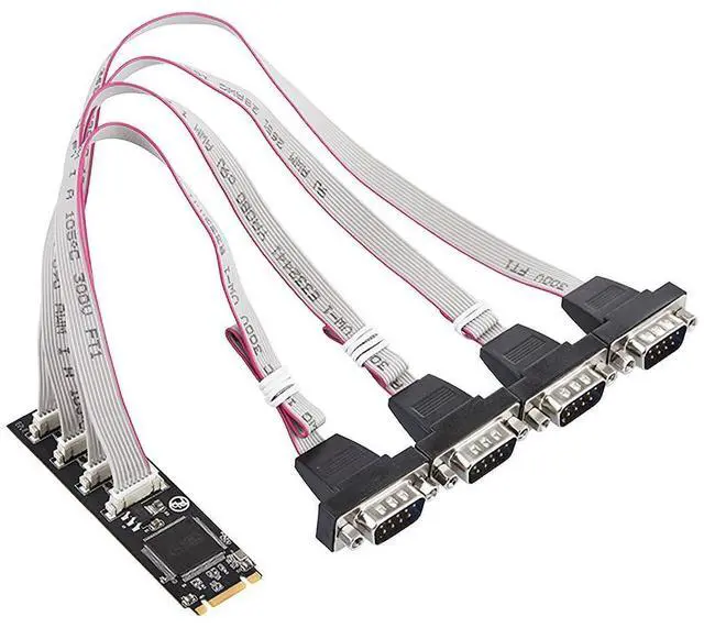 Alt view image 3 of 5 - IOCrest 4 Port RS-232 DB9 Serial M.2 B+M Key Controller Card SY-PEX15072 (PCIe x1, Linux Compatible)