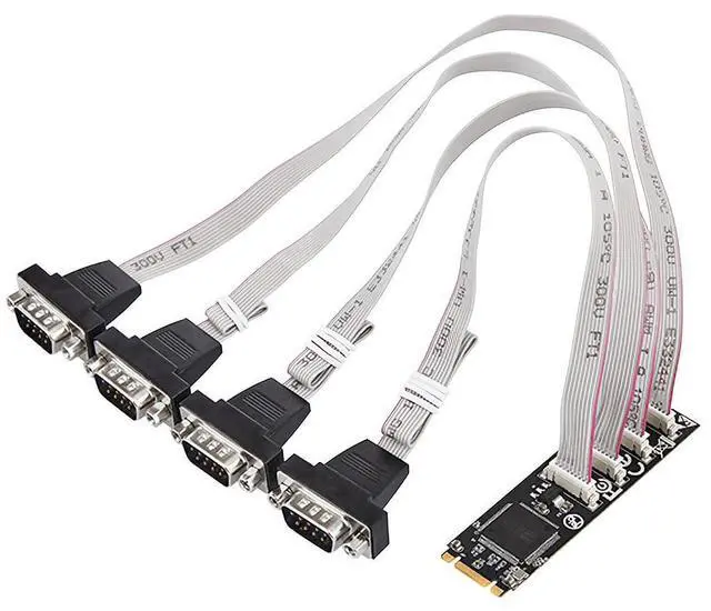 Alt view image 4 of 5 - IOCrest 4 Port RS-232 DB9 Serial M.2 B+M Key Controller Card SY-PEX15072 (PCIe x1, Linux Compatible)