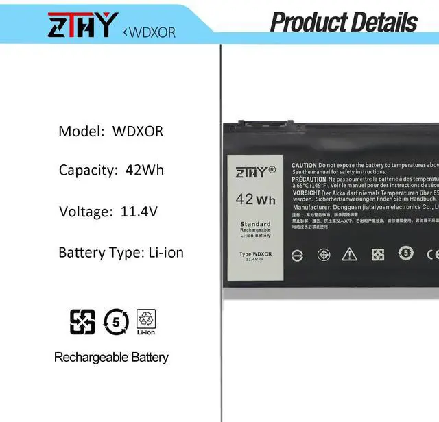 Alt view image 3 of 5 - WDX0R 3CRH3 Battery Replacement for Dell Latitude 3480 3580 3189 3379 Inspiron 15 7579 7573 7560 7569 7570 5565 5567 5570 5578 5579 7586 7368 7378 5368 5378 5379 5765 5767 5775 Vostro 5468 5471 5568
