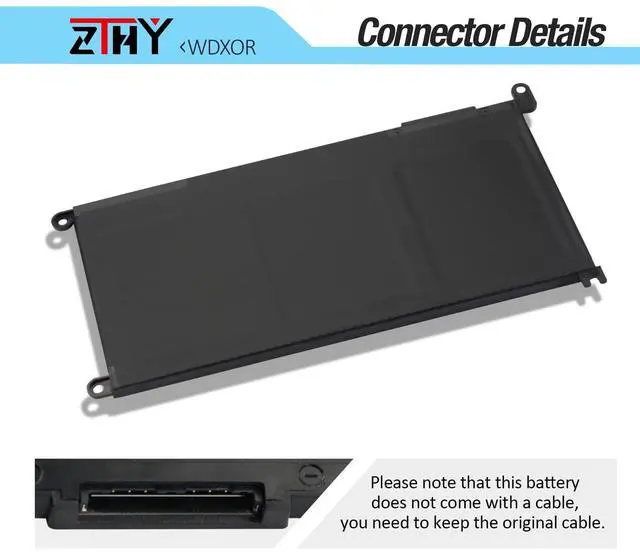 Alt view image 4 of 5 - WDX0R 3CRH3 Battery Replacement for Dell Latitude 3480 3580 3189 3379 Inspiron 15 7579 7573 7560 7569 7570 5565 5567 5570 5578 5579 7586 7368 7378 5368 5378 5379 5765 5767 5775 Vostro 5468 5471 5568