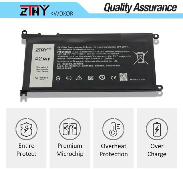 Alt view image 5 of 5 - WDX0R 3CRH3 Battery Replacement for Dell Latitude 3480 3580 3189 3379 Inspiron 15 7579 7573 7560 7569 7570 5565 5567 5570 5578 5579 7586 7368 7378 5368 5378 5379 5765 5767 5775 Vostro 5468 5471 5568