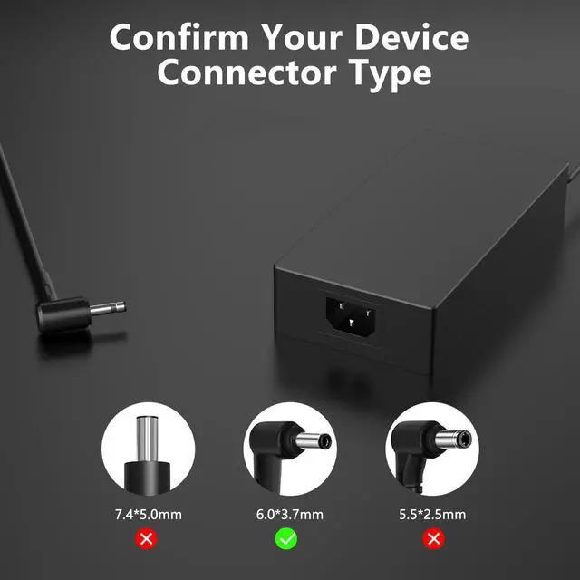 Alt view image 4 of 5 - 240W Charger Replacement for Asus ROG Zephyrus G14 M16 S15 S17 G15 G16 GA402 GA402R GA402X G533 G533QS GX550LXS GU605 GU605MI Fit for Asus TUF Gaming A15 F15 A17 F17 Gaming Laptop