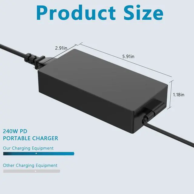 Alt view image 3 of 5 - 240W Charger Replacement for Asus ROG Zephyrus G14 M16 S15 S17 G15 G16 GA402 GA402R GA402X G533 G533QS GX550LXS GU605 GU605MI Fit for Asus TUF Gaming A15 F15 A17 F17 Gaming Laptop