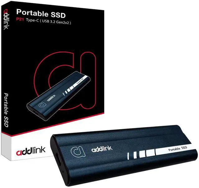 Main image of Addlink P21 1TB Portable External SSD, Up to 2,000MB/s Read, USB 3.2 Gen 2x2, Lightweight Storage for Photography, Video, Gaming and Fast backups, for PC Laptop Mac Windows Linux Android PS4 PS5