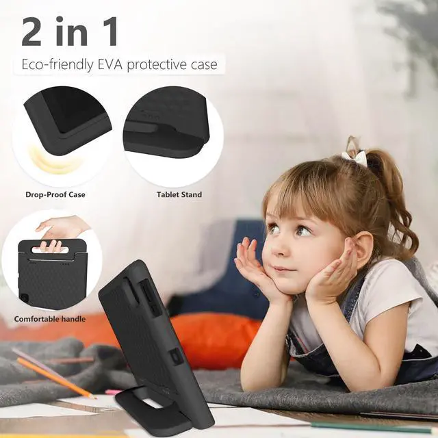 Alt view image 4 of 5 - Tablet for Kids Age 3-12 10.1 inch Android 14 6000mAh 8GB RAM+64GB ROM(Expandable to 1TB Kids Tablet WiFi6 Google Kids Space Parental Control 1280 * 800 HD Screen - Black