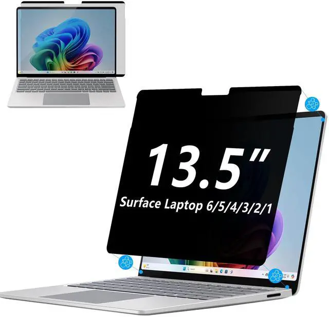 Main image of Adeway Privacy Screen Protector for Surface Laptop 6/5/4/3/2/1 13.5 Inch, Magnetic Nano, Anti-Spy, Removable, Blue Light & UV Blocking, Anti-Glare