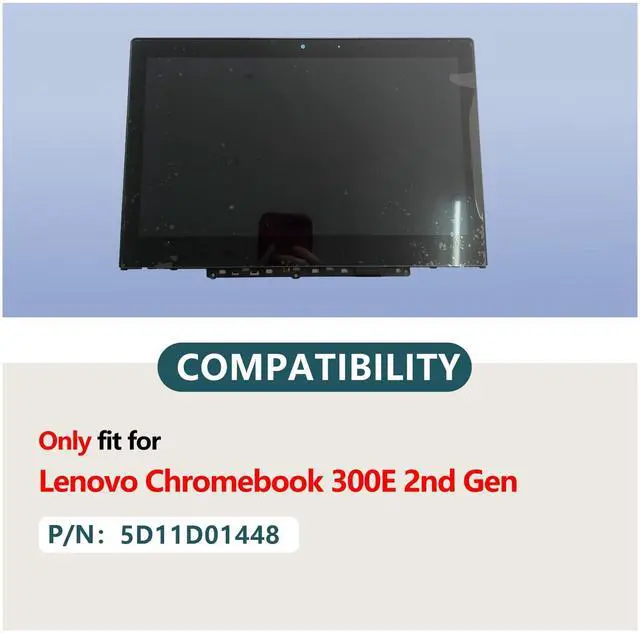 Alt view image 2 of 5 - D-KXCPELE LCD Touch Screen Replacement Assembly for Lenovo Chromebook 300E 2nd Gen w/Bezel and G-Sensor Board 5D11D01448