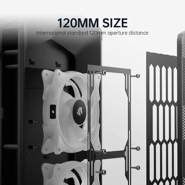 Alt view image 3 of 5 - AsiaHorse FS-9002 Pro 120mm RGB Case Fan, 26 LED ARGB and Double LED Lingting Loops, 800-1800rpm Pwm Case Fan with 5V PWM Motherboard Sync/Analog Controller (6 Pack, White)