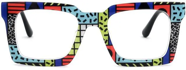 Main image of Zeelool Sqaure Blue Light Blocking Glasses, Acetate Glasses Frame for Men Eyeglasses with Clear Lenses Anti Eyestrain & UV from Computer/TV/Phone ZJGA236887-01B
