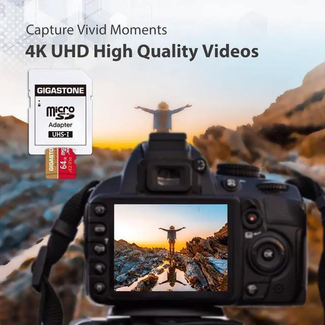 Alt view image 4 of 5 - [5-Yrs Free Data Recovery] GIGASTONE 64GB Micro SD Card 5-Pack, 4K Camera Pro, A2 V30 Compatible with Gopro, Dash Cam, DJI, Drone, Security Camera, Speed Up to 95MB/s, UHS-I U3 C10, with Adapter