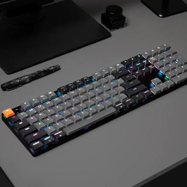 Alt view image 2 of 5 - Keychron K5 QMK Custom Mechanical Keyboard, Ultra-Slim Full Size 104 Keys Wireless Gaming Keyboard, Low-Profile Brown Switch with RGB Backlits for Mac Windows, Version 2