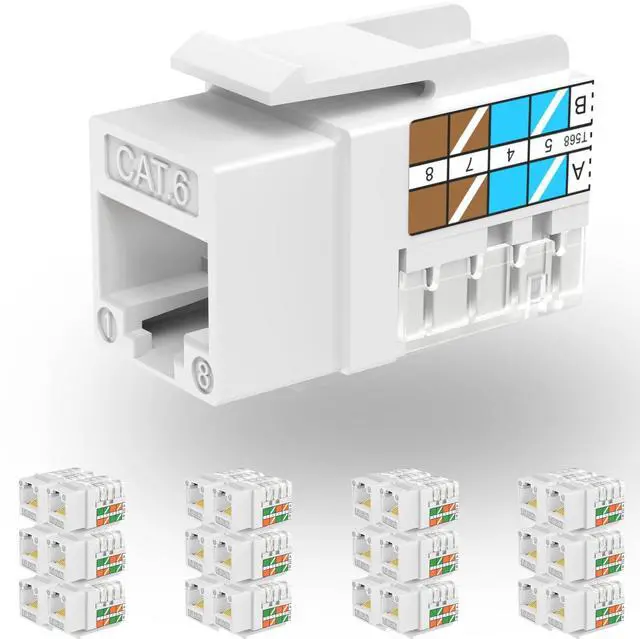 Alt view image 5 of 5 - Rapink Patch Cables Cat6a 1ft (24 Pack) Slim & Keystone (25 Pack)