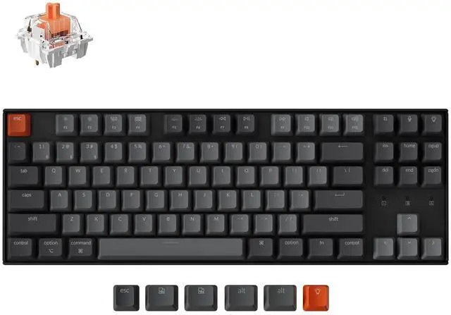Main image of Keychron K8 Wireless Mechanical Keyboard  Silent Red Switch for Quiet Office and Gaming, TKL 87 Keys, Soft White LED Backlight, Bluetooth & USB-C Wired Connectivity, Compatible with Mac and Windows