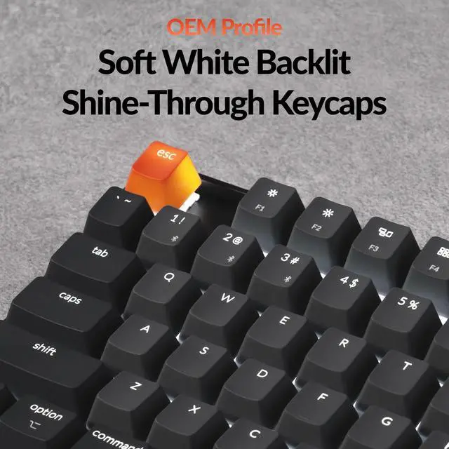Alt view image 5 of 5 - Keychron K8 Wireless Mechanical Keyboard  Silent Red Switch for Quiet Office and Gaming, TKL 87 Keys, Soft White LED Backlight, Bluetooth & USB-C Wired Connectivity, Compatible with Mac and Windows