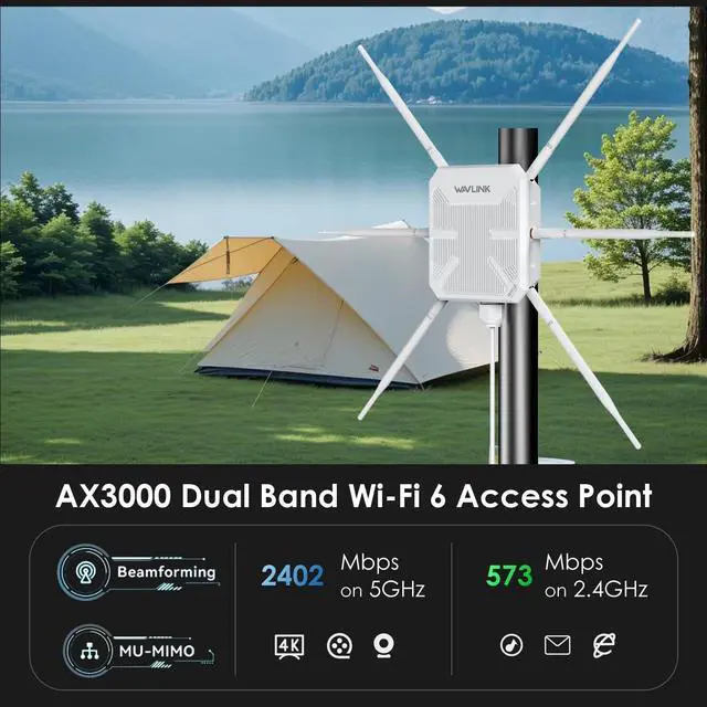 Alt view image 5 of 5 - WAVLINK AX1800 Outdoor WiFi Extender with AX3000 Outdoor WiFi Extender Long Range