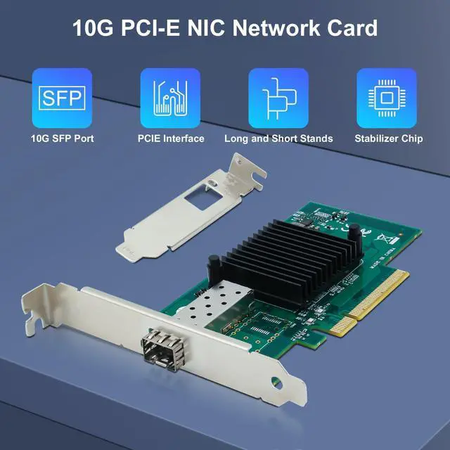 Alt view image 2 of 4 - SODOLA 10Gb PCI-E NIC Network Card,with Intel 82599EN Controller, PCI Express Ethernet LAN Adapter Support Windows Server/Linux/VMware, Compare to Intel X520-DA1(Intel E10G42BTDA)