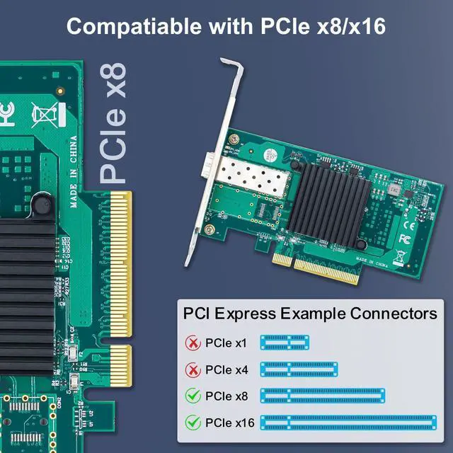 Alt view image 3 of 4 - SODOLA 10Gb PCI-E NIC Network Card,with Intel 82599EN Controller, PCI Express Ethernet LAN Adapter Support Windows Server/Linux/VMware, Compare to Intel X520-DA1(Intel E10G42BTDA)