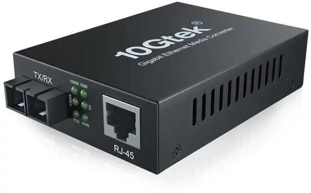 Main image of 10Gtek 1.25G Gigabit MultiMode Fiber to Ethernet Media Converter, MMF Dual SC Fiber to Ethernet Copper RJ45 Converter for 10/100/1000Base-Tx to 1000Base-SX, UL Certified, up to 550-m