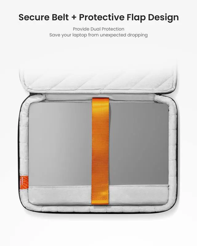 Alt view image 4 of 5 - tomtoc 360 Protective Laptop Carrying Case for 16-inch MacBook Pro M4/M3/M2/M1 Pro/Max A3403 A3186 A2991 A2780 A2485 2024-2019, Dell XPS 16 Plus, Jumper 16-inch Laptop, Water-Resistant Sleeve Bag