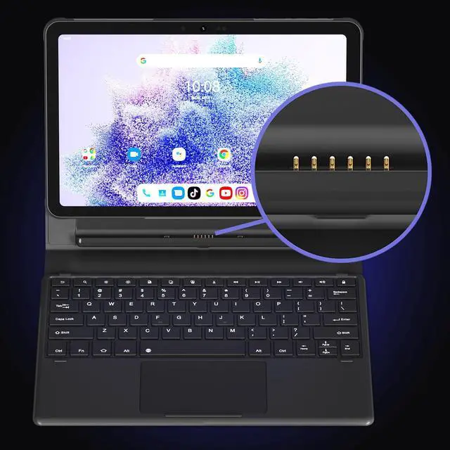 Alt view image 5 of 5 - UMIDIGI Keyboard Case for Active T1 Tablet, Active T1 Tablet Keyboard Case with Easy-Set Magnetic Stand, Large Precision Trackpad, Removable Case - Black
