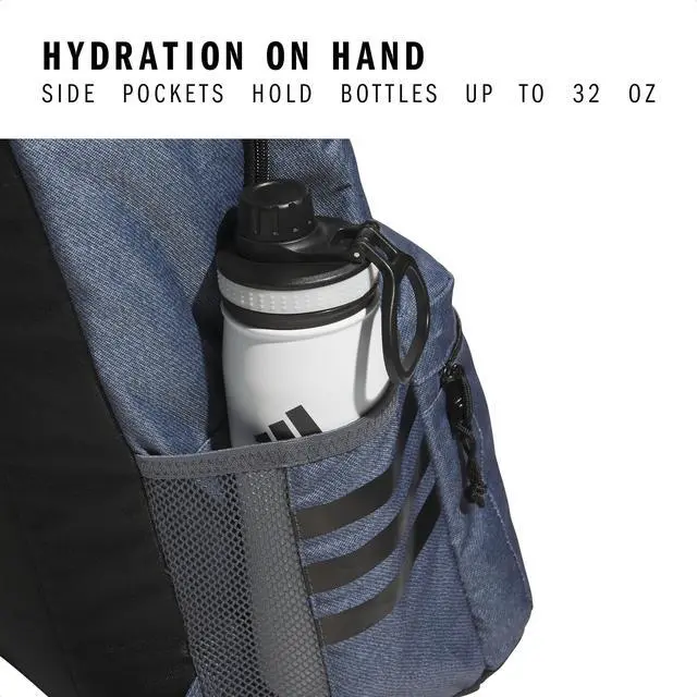 Alt view image 5 of 5 - adidas 3-Stripe Classic Backpack for Men and Women, Bag with Laptop Sleeve, Twill Onix Grey/Black/5.0, One Size