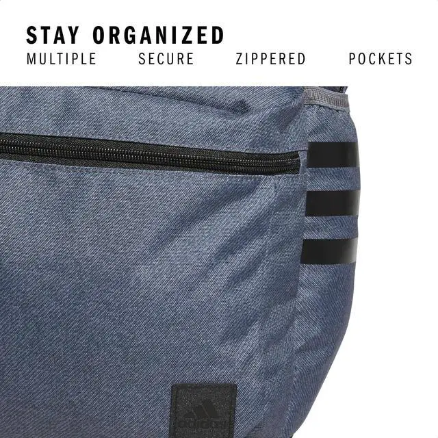 Alt view image 3 of 5 - adidas 3-Stripe Classic Backpack for Men and Women, Bag with Laptop Sleeve, Twill Onix Grey/Black/5.0, One Size