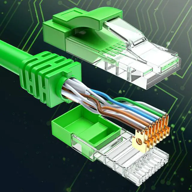 Alt view image 4 of 5 - Maximm Cat 6 Ethernet Cable 8 Ft, 100% Pure Copper, Cat6 Cable (10 Pack) LAN Cable, Internet Cable, Patch Cable and Network Cable - UTP (Green) 8 Feet