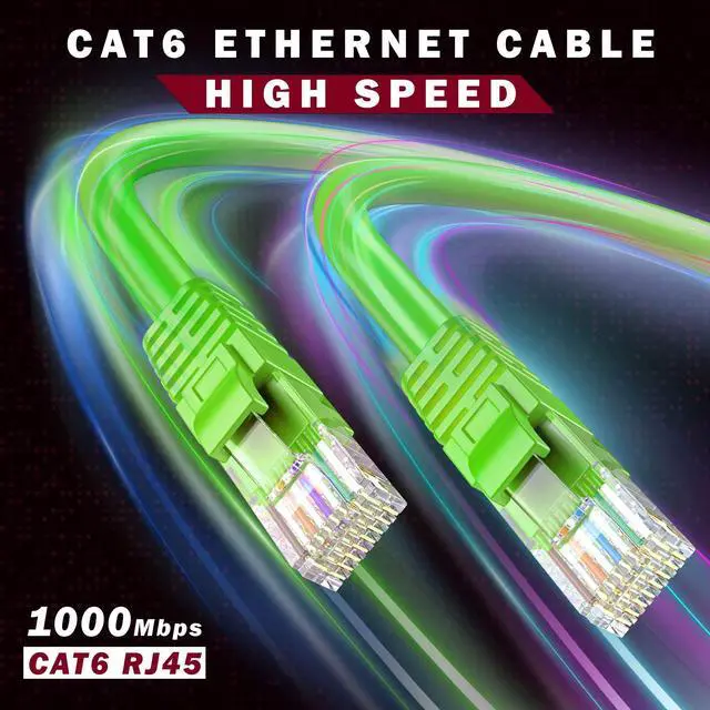 Alt view image 5 of 5 - Maximm Cat 6 Ethernet Cable 8 Ft, 100% Pure Copper, Cat6 Cable (10 Pack) LAN Cable, Internet Cable, Patch Cable and Network Cable - UTP (Green) 8 Feet