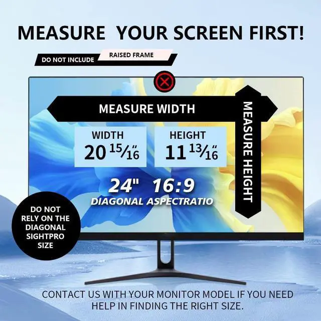 Alt view image 2 of 5 - Halloive 2 Pack Computer Privacy Screen 24 Inch for 16:9 Widescreen Monitor, Removable Eye Protection Anti Glare Blue Light Computer Screen Privacy Shield, Anti Spy Screen Protector Film